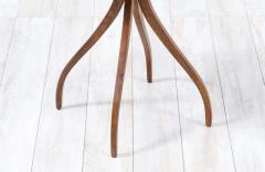 Mid Century Modern Swag Leg Side Table with Leather Top - 3353002