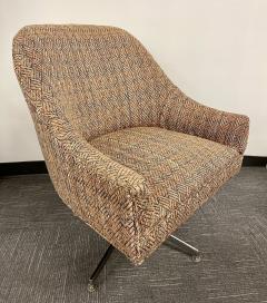 Mid Century Modern Swivel Tweed Lounge Chair Office Chair  - 2586854