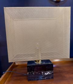 Mid Century Modern Table Lamp with Brass Mesh Shade Marble Base - 4320033