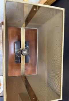 Mid Century Modern Table Lamp with Brass Mesh Shade Marble Base - 4320034