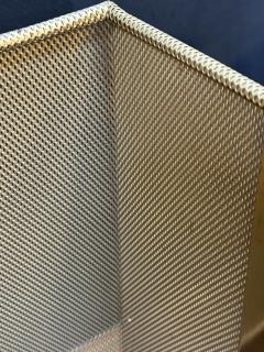 Mid Century Modern Table Lamp with Brass Mesh Shade Marble Base - 4320035