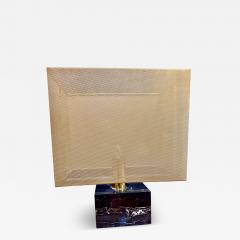 Mid Century Modern Table Lamp with Brass Mesh Shade Marble Base - 4320295