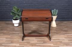 Mid Century Modern Tambour Door Rolltop Writing Desk - 3931194