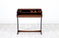 Mid Century Modern Tambour Door Walnut Writing Desk - 2900332
