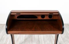 Mid Century Modern Tambour Door Walnut Writing Desk - 2900340