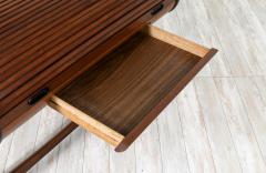 Mid Century Modern Tambour Door Walnut Writing Desk - 2900341