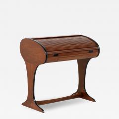 Mid Century Modern Tambour Door Walnut Writing Desk - 2902151