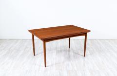 Mid Century Modern Teak Expanding Draw Leaf Dining Table - 3308931