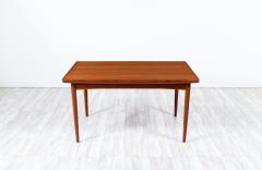 Mid Century Modern Teak Expanding Draw Leaf Dining Table - 3308933