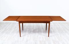 Mid Century Modern Teak Expanding Draw Leaf Dining Table - 3308934
