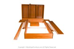 Mid Century Modern Teak Single Twin Size Trundle Bookcase Headboard Bed - 3033223