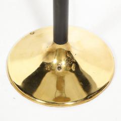 Mid Century Modern Textured Brass Black Enamel Hourglass Form Table Lamp - 1802143