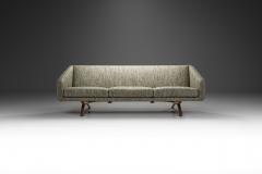 Mid Century Modern Three Seater Sofa with Wooden Cross Legs Europe ca 1950s - 2636540