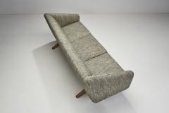 Mid Century Modern Three Seater Sofa with Wooden Cross Legs Europe ca 1950s - 2636543