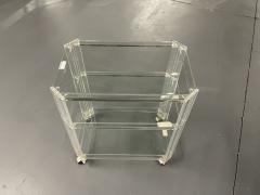 Mid Century Modern Three Tier Rolling Bar Cart or Server Lucite - 2705996