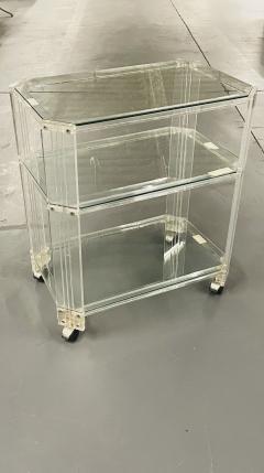 Mid Century Modern Three Tier Rolling Bar Cart or Server Lucite - 2705997