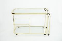 Mid Century Modern Tiered Brass Glass Bar Cart - 2256651