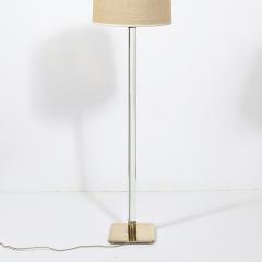 Mid Century Modern Translucent Lucite Polished Brass Floor Lamp signed Hansen - 4038013