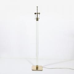 Mid Century Modern Translucent Lucite Polished Brass Floor Lamp signed Hansen - 4038024