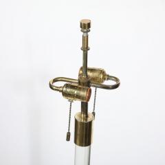 Mid Century Modern Translucent Lucite Polished Brass Floor Lamp signed Hansen - 4038031
