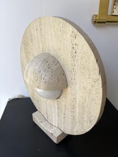 Mid Century Modern Travertine Abstract Sculpture Lamp Italy 1970s - 2780217