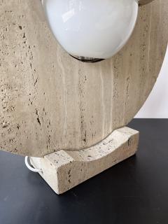 Mid Century Modern Travertine Abstract Sculpture Lamp Italy 1970s - 2780221