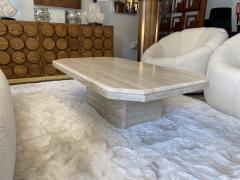 Mid Century Modern Travertine Coffee Table - 2597090