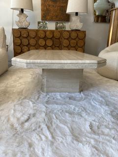 Mid Century Modern Travertine Coffee Table - 2597092