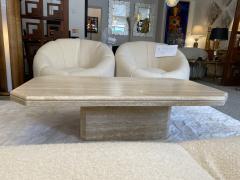 Mid Century Modern Travertine Coffee Table - 2597096