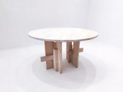 Mid Century Modern Travertine Dining Table - 2482992