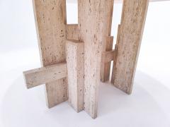 Mid Century Modern Travertine Dining Table - 2482996