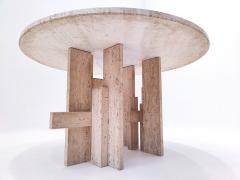 Mid Century Modern Travertine Dining Table - 2482998