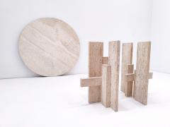 Mid Century Modern Travertine Dining Table - 2482999