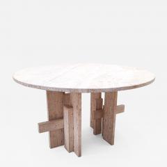 Mid Century Modern Travertine Dining Table - 2486180