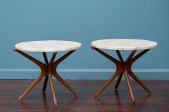 Mid Century Modern Travertine Side Tables - 4360494