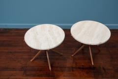 Mid Century Modern Travertine Side Tables - 4360495