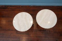 Mid Century Modern Travertine Side Tables - 4360499