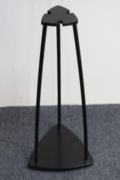 Mid Century Modern Triangular Guitar Pick Form Fire Tool Set in Walnut and Iron - 4380709