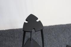 Mid Century Modern Triangular Guitar Pick Form Fire Tool Set in Walnut and Iron - 4380713