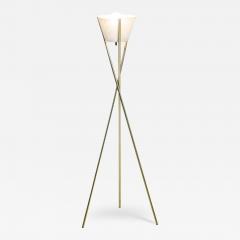 Mid Century Modern Tripod Brass Floor Lamp - 2890815