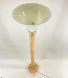 Mid Century Modern Tulip Opaline Glass Shade Floor Lamp - 2867241