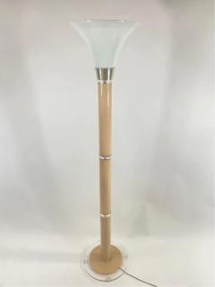 Mid Century Modern Tulip Opaline Glass Shade Floor Lamp - 2867448