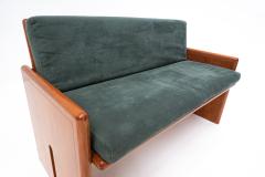 Mid Century Modern Two Seater Sofa in Green Velvet - 2729020