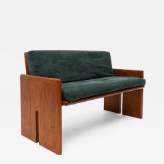 Mid Century Modern Two Seater Sofa in Green Velvet - 2731004