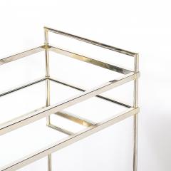 Mid Century Modern Two Tier Bar Cart in Antiqued Nickel Finish - 4744974