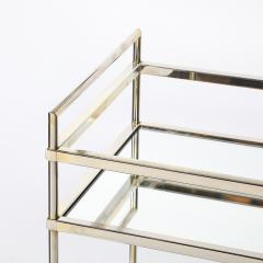 Mid Century Modern Two Tier Bar Cart in Antiqued Nickel Finish - 4744997