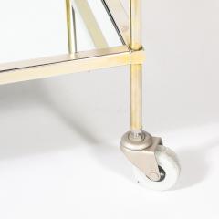 Mid Century Modern Two Tier Bar Cart in Antiqued Nickel Finish - 4745003