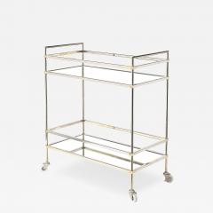 Mid Century Modern Two Tier Bar Cart in Antiqued Nickel Finish - 4746345