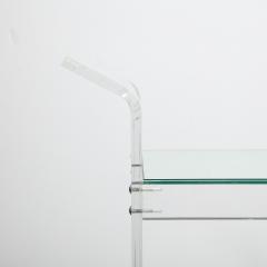 Mid Century Modern Two Tier Translucent Lucite Bar Cart on Chrome Castors - 1648966