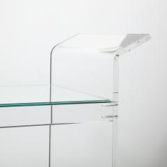 Mid Century Modern Two Tier Translucent Lucite Bar Cart on Chrome Castors - 1648967